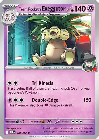 Team Rocket's Exeggutor #78/217 Rare - Ascended Heroes Pokemon card