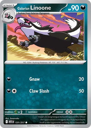 0131 Galarian Linoone Common Ascended Heroes