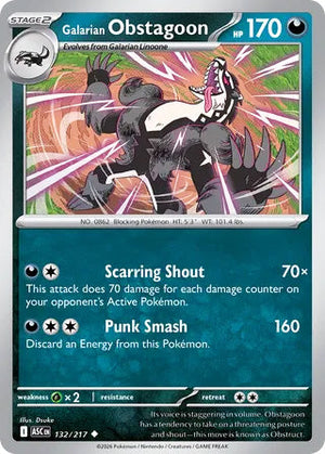 0132 Galarian Obstagoon Uncommon Ascended Heroes
