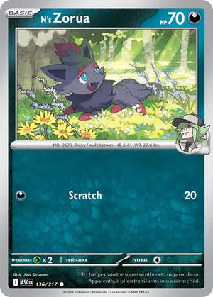 0136 N's Zorua Common Ascended Heroes