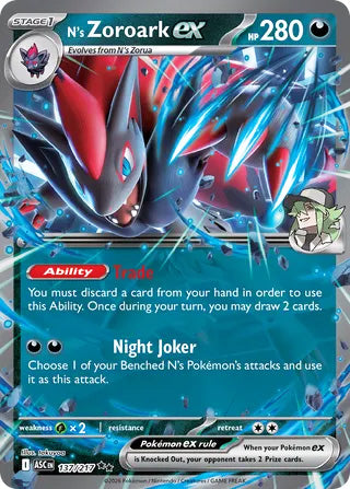 N's Zoroark ex #137/217 Double Rare - Ascended Heroes Pokemon card