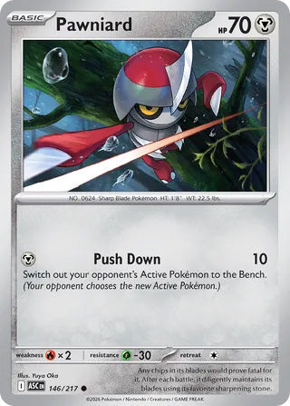 Pawniard #146/217 Common - Ascended Heroes Pokemon card
