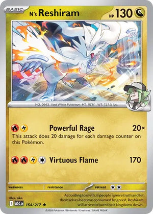 0154 N's Reshiram Rare Ascended Heroes