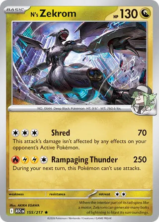 0155 N's Zekrom Rare Ascended Heroes