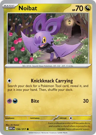 Noibat #156/217 Common - Ascended Heroes Pokemon card