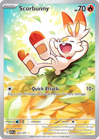 Scorbunny #225/217 Illustration Rare - Ascended Heroes Pokemon card