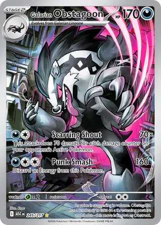Galarian Obstagoon #245/217 Illustration Rare - Ascended Heroes Pokemon card