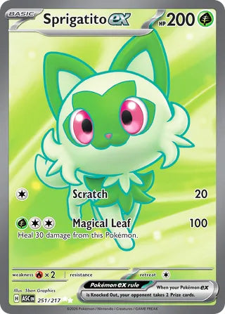 Sprigatito ex #251/217 Ultra Rare - Ascended Heroes Pokemon card