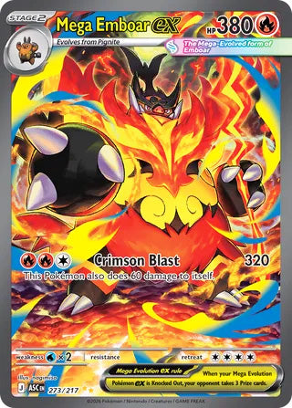 Mega Emboar ex #273/217 Special Illustration Rare - Ascended Heroes Pokemon card
