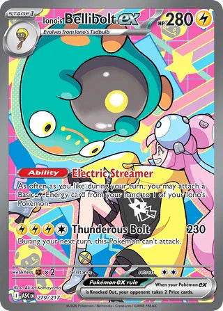 Iono's Bellibolt ex #279/217 Special Illustration Rare - Ascended Heroes Pokemon card