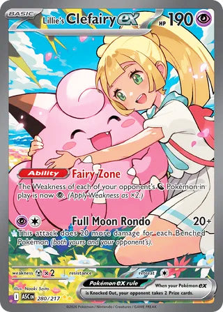 Lillie's Clefairy ex #280/217 Special Illustration Rare - Ascended Heroes Pokemon card