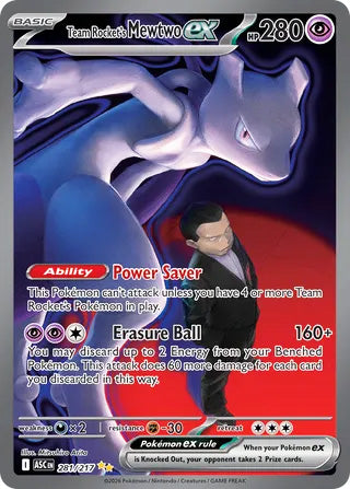 Team Rocket's Mewtwo ex #281/217 Special Illustration Rare - Ascended Heroes Pokemon card