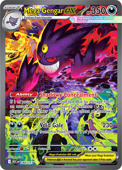 Mega Gengar ex #284/217 Special Illustration Rare - Ascended Heroes Pokemon card