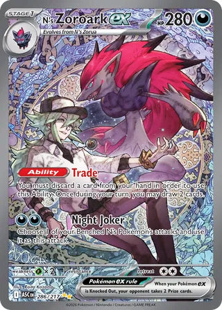 N's Zoroark ex #286/217 Special Illustration Rare - Ascended Heroes Pokemon card