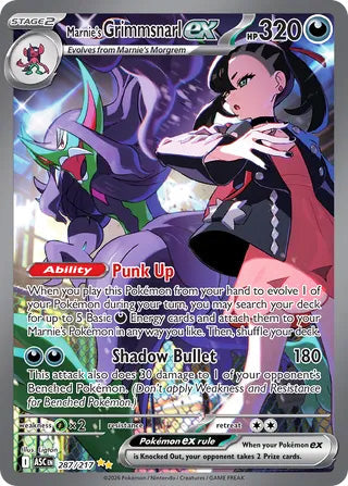 Marnie's Grimmsnarl ex #287/217 Special Illustration Rare - Ascended Heroes Pokemon card
