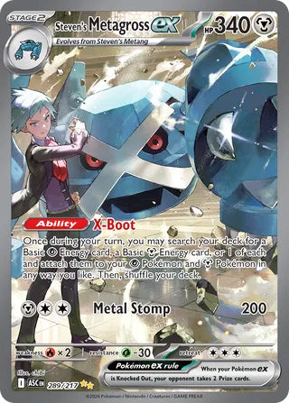 Steven's Metagross ex #289/217 Special Illustration Rare - Ascended Heroes Pokemon card