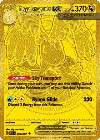 Mega Dragonite ex #295/217 Mega Hyper Rare - Ascended Heroes Pokemon card