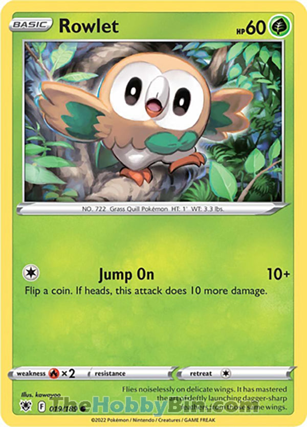 Rowlet #19/189 Common - Astral Radiance Pokemon card