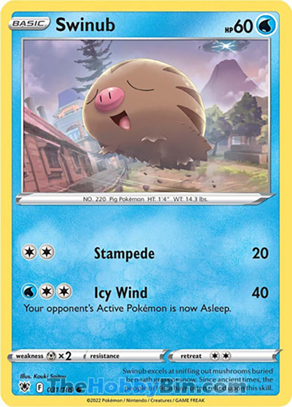 Swinub #31/189 Common - Astral Radiance Pokemon card
