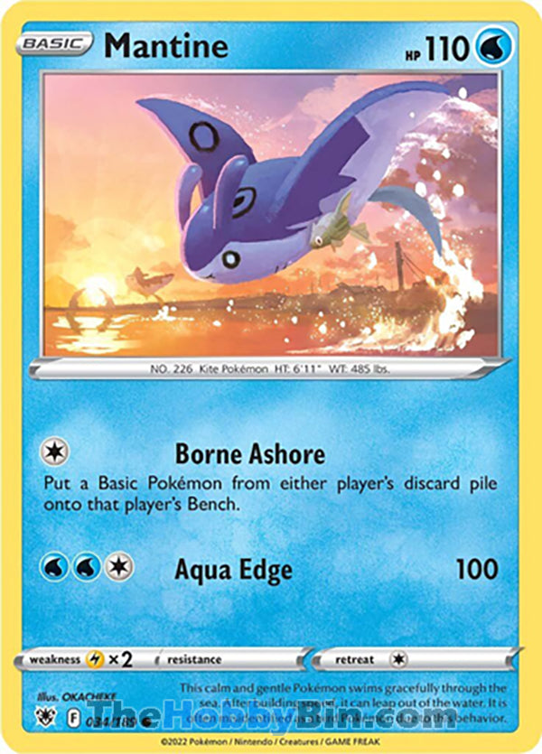 Mantine #34/189 Common - Astral Radiance Pokemon card
