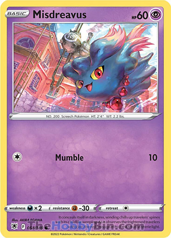 Misdreavus #58/189 Common - Astral Radiance Pokemon card