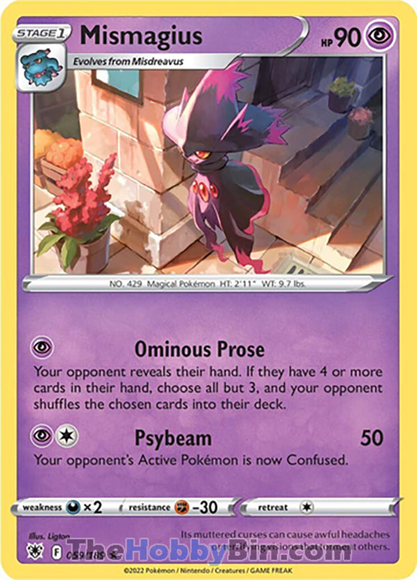Mismagius #59/189 Rare - Astral Radiance Pokemon card