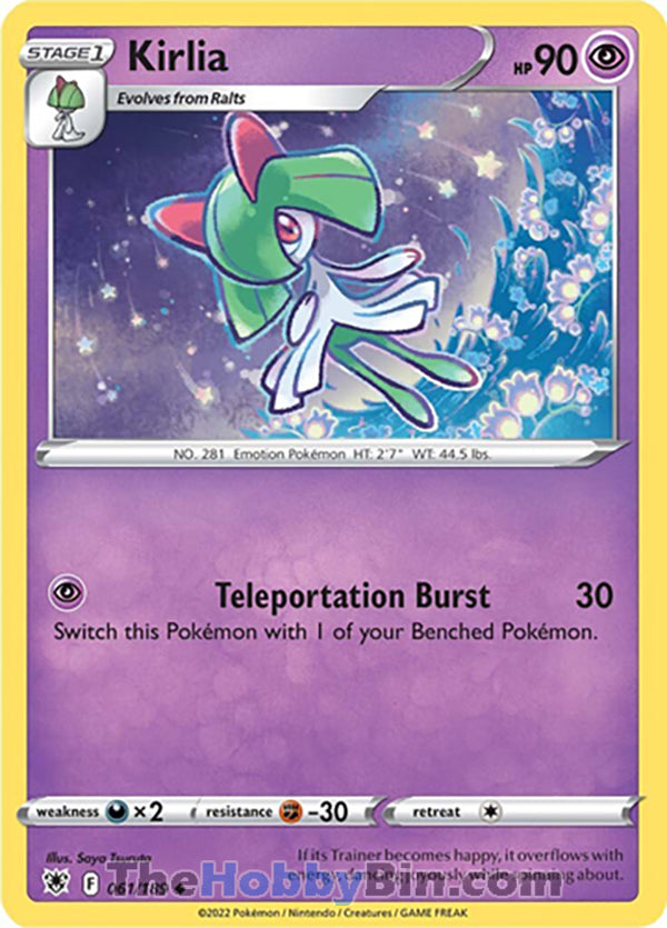 Kirlia #61/189 Uncommon - Astral Radiance Pokemon card
