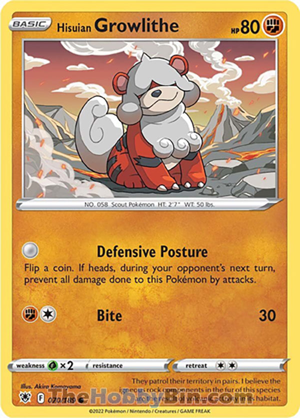 Hisuian Growlithe #70/189 Common - Astral Radiance Pokemon card