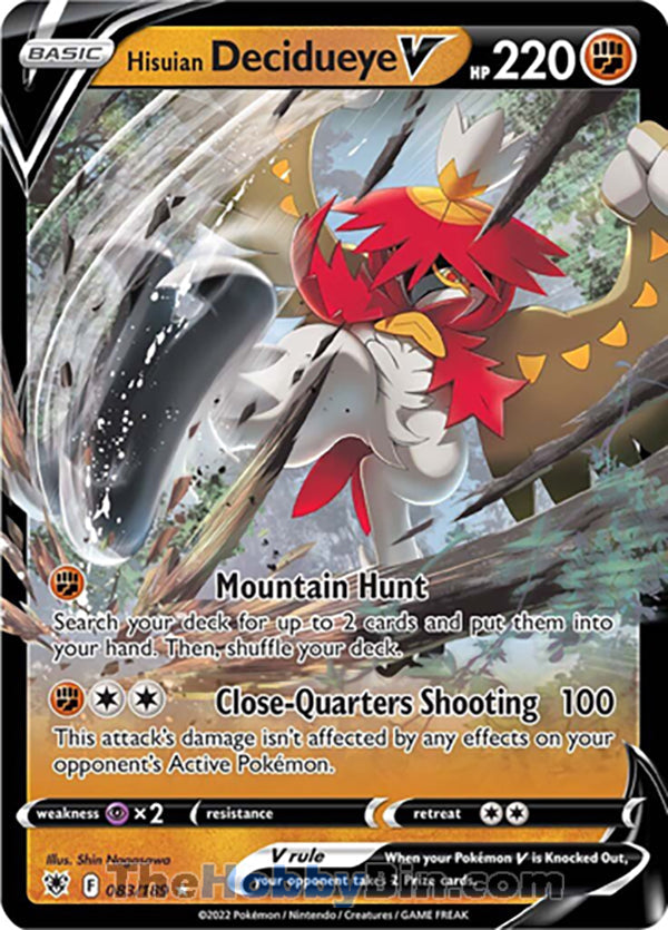 Hisuian Decidueye V #83/189 Ultra Rare - Astral Radiance Pokemon card
