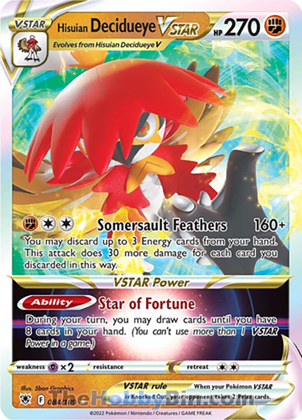 Hisuian Decidueye VSTAR #84/189 Ultra Rare - Astral Radiance Pokemon card