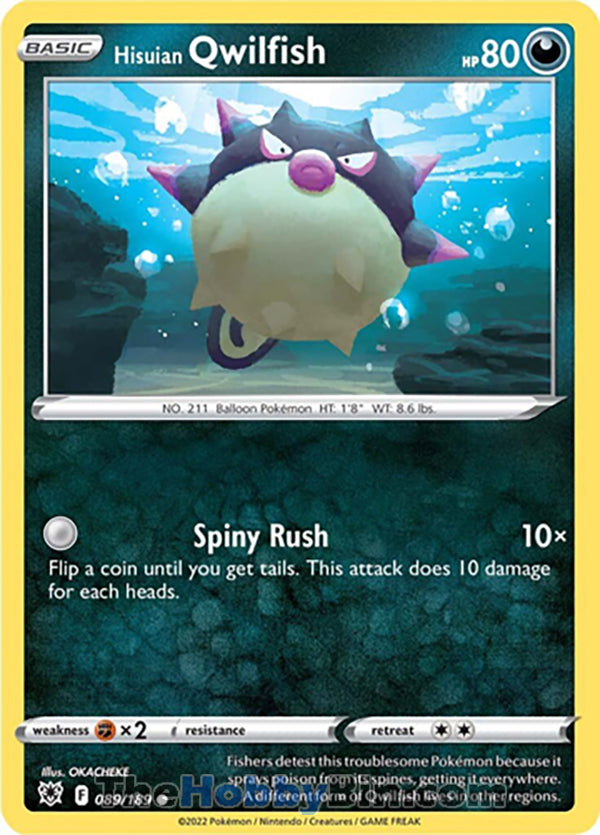 Hisuian Qwilfish #89/189 Common - Astral Radiance Pokemon card