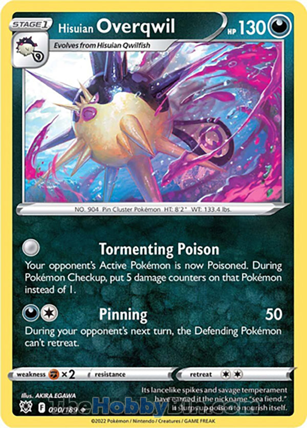 Hisuian Overqwil #90/189 Uncommon - Astral Radiance Pokemon card