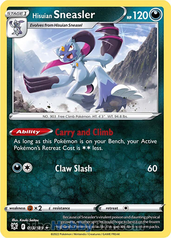 Hisuian Sneasler #93/189 Holo Rare - Astral Radiance Pokemon card