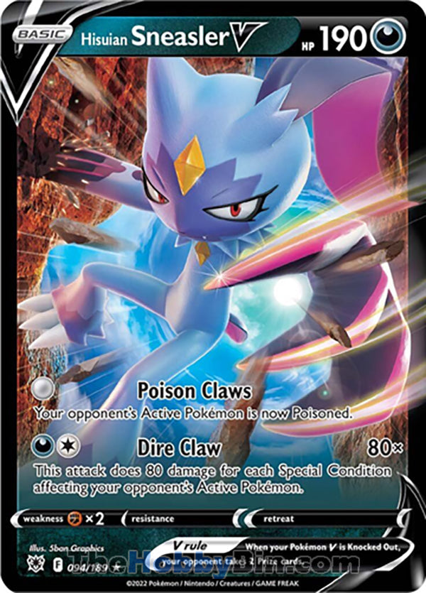 Hisuian Sneasler V #94/189 Ultra Rare - Astral Radiance Pokemon card