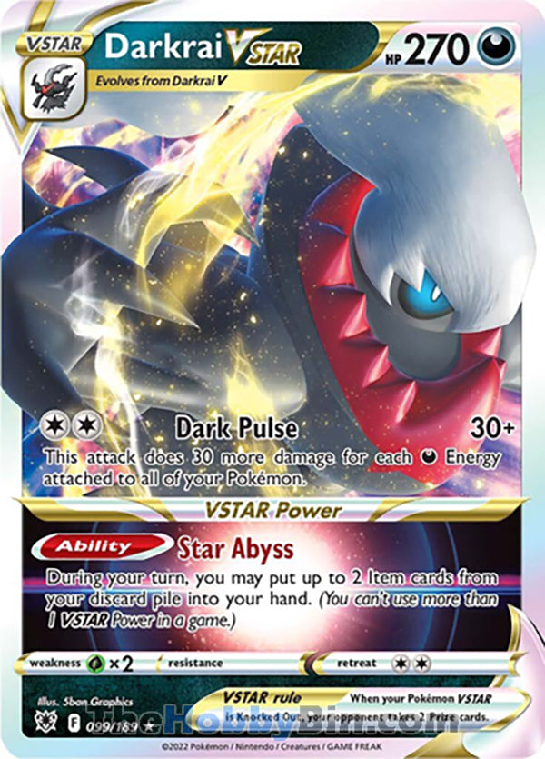 Darkrai VSTAR #99/189 Ultra Rare - Astral Radiance Pokemon card