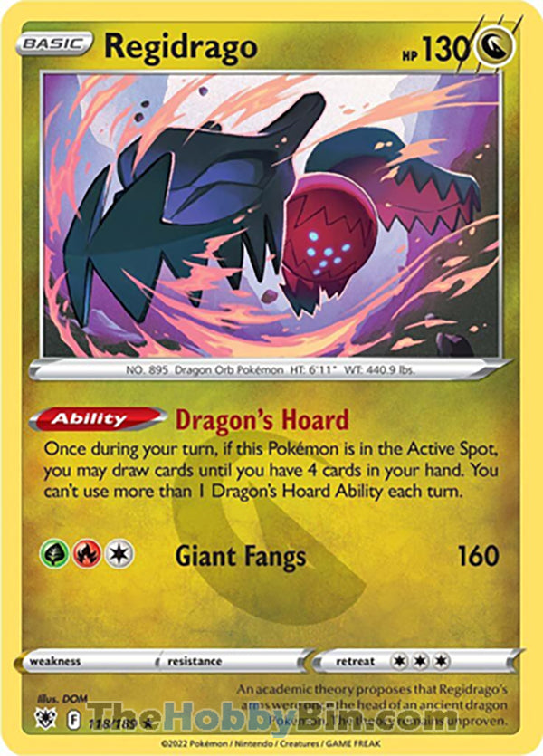Regidrago #118/189 Rare - Astral Radiance Pokemon card