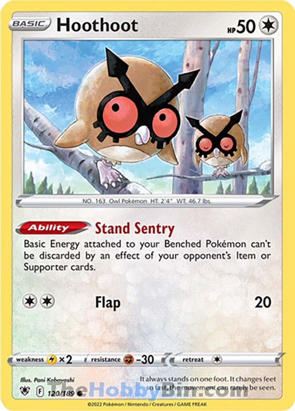 Hoothoot #120/189 Common - Astral Radiance Pokemon card