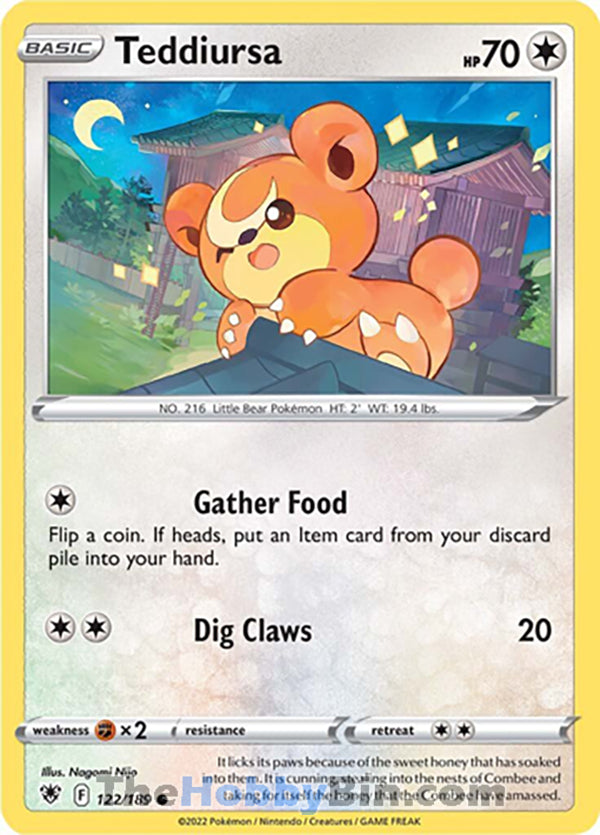 Teddiursa #122/189 Common - Astral Radiance Pokemon card