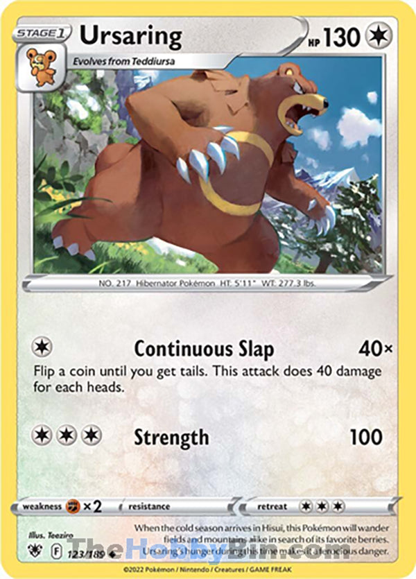 Ursaring #123/189 Uncommon - Astral Radiance Pokemon card
