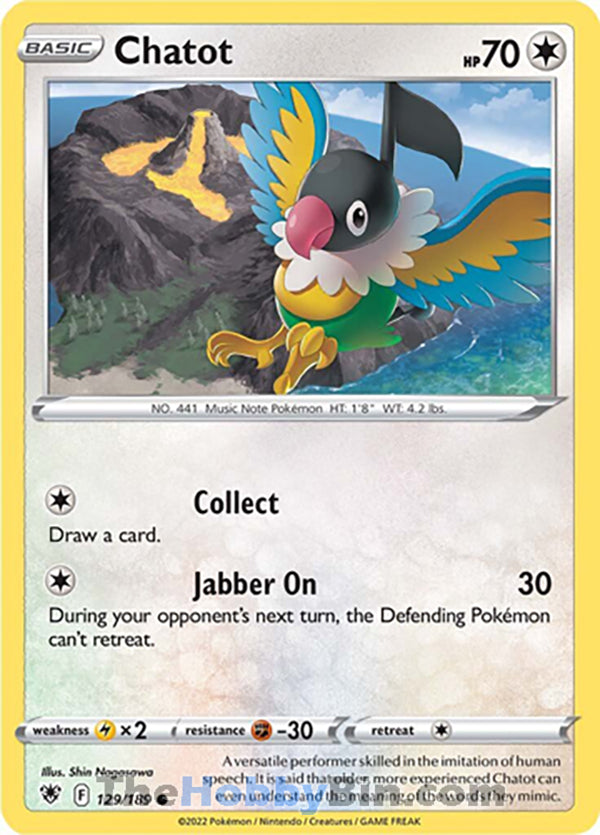 Chatot #129/189 Common - Astral Radiance Pokemon card