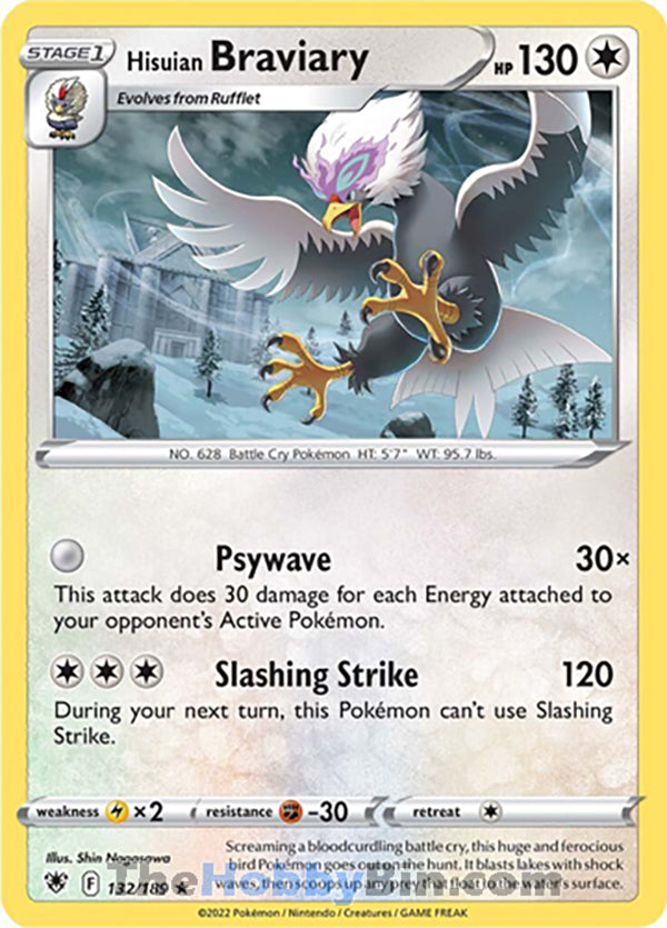 Hisuian Braviary #132/189 Rare - Astral Radiance Pokemon card