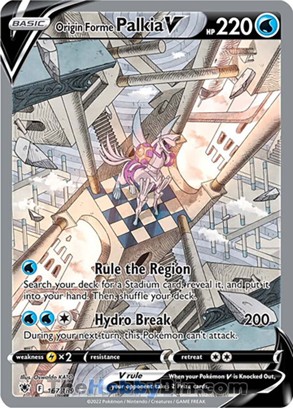 Origin Forme Palkia V #167/189 Ultra Rare - Astral Radiance Pokemon card