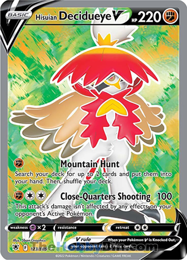 Hisuian Decidueye V #173/189 Ultra Rare - Astral Radiance Pokemon card