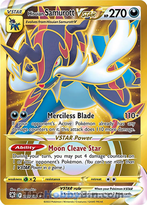 Hisuian Samurott VSTAR #209/189 Secret Rare - Astral Radiance Pokemon card