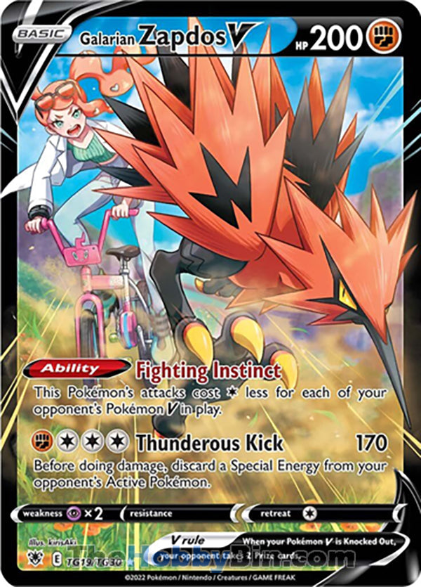 Galarian Zapdos V #TG19/TG30 Ultra Rare - Astral Radiance Pokemon card