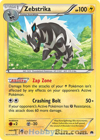 Zebstrika #49/122 Rare - BREAKpoint Pokemon card
