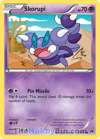 Skorupi #53/122 Common - BREAKpoint Pokemon card