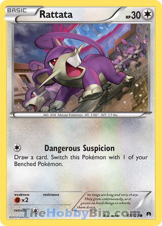 Rattata #87/122 Common - BREAKpoint Pokemon card