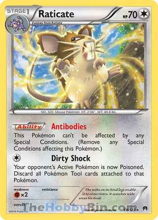 Raticate #88/122 Rare - BREAKpoint Pokemon card