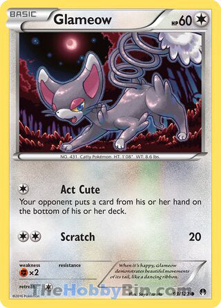 Glameow #93/122 Common - BREAKpoint Pokemon card
